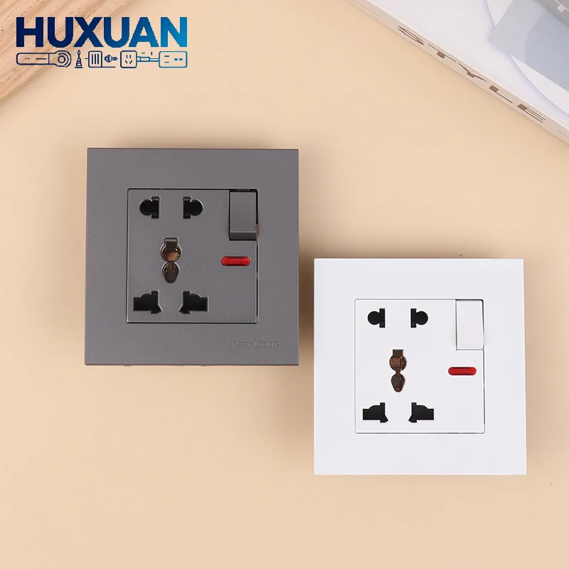 Universal 18W Type-C Quick Charge 5-pin Socket,Uk Wall Electrical Outlet With USB Charger,White Smart Double Power Socket Plug