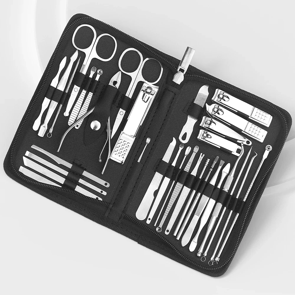 

Маникюрный набор, набор кусачек для педикюра, 32 шт., профессиональные инструменты для ухода за ногтями на лице и ногтями на ногах, уход за ногтями