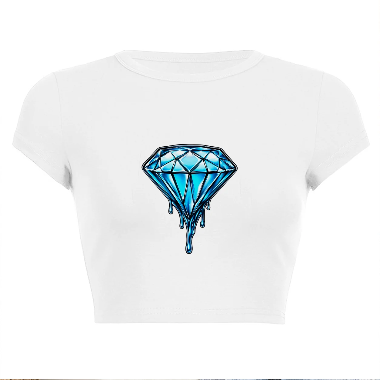 Summer 2026 Money Bag Cash Graphic Print Crop Tops Cute White Casual Round Neck Baby Tees Sweet Fashion Harajuku Short Sleeves