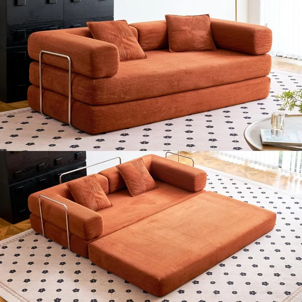 

Compression Sofas, Convertible Floor Sofa Bed - with Pillow Back Support Armrest - Comfy Foldable Sofa Bed, Compressed Sofas