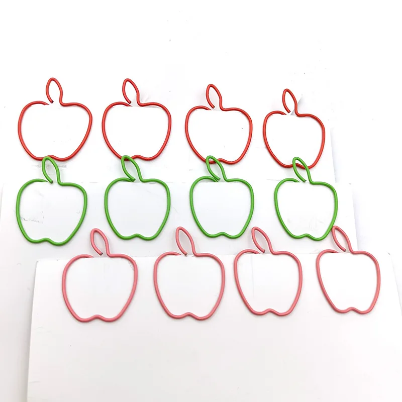 Clip de Papel con forma de fruta, bonitos clips de papelería, Clip de Metal, Clips de Papel, Clips decorativos, accesorios de mesa de oficina de Metal