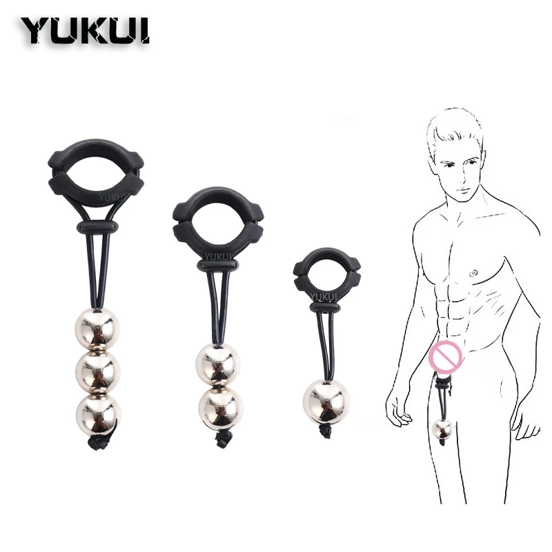 Adjustable Steel Ball Lock Fine Ring  Penis Heavy Stretcher Penis Lasting Erection Enlarger Penis Exerciser Sex Toys For Men