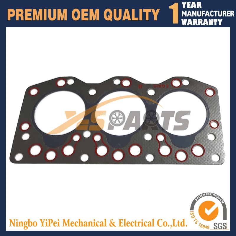 3AB1 Cylinder head gasket for Isuzu 3AB1 Engine Iseki TS3510 TS3510F Tractor (Graphite)