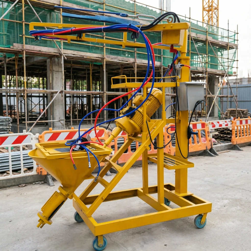 New Exterior Wall GRC Shotcrete Machine Wheeled Portable Design Easy Move Villa Commercial Building Facade Decoration Equipment