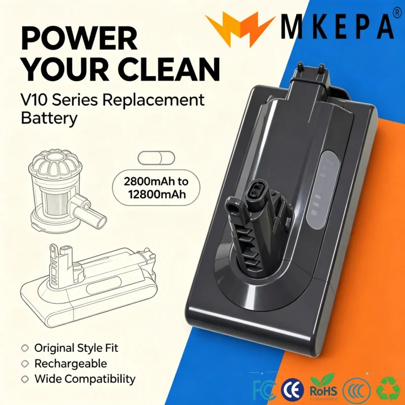 V10 Lithium Battery 2800‑12800mAh Replacement Pack For SV12 DC62 SV11 SV10 Cordless Vacuum Cleaner