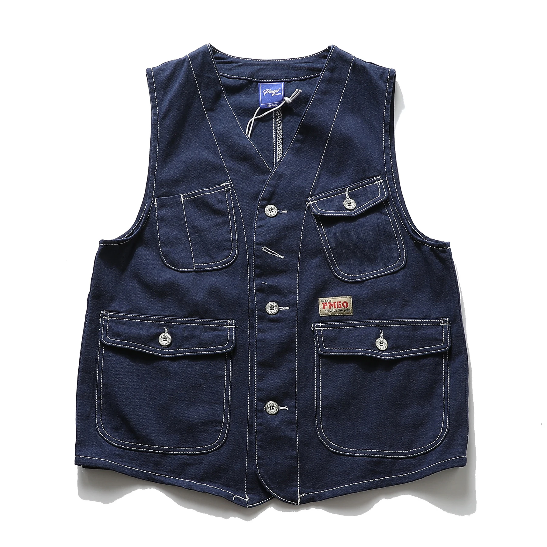 

Мужской легкий жилет в стиле Харадзюку: японский ретро-стиль, контрастная строчка, для активного отдыха, эстетика Old Money