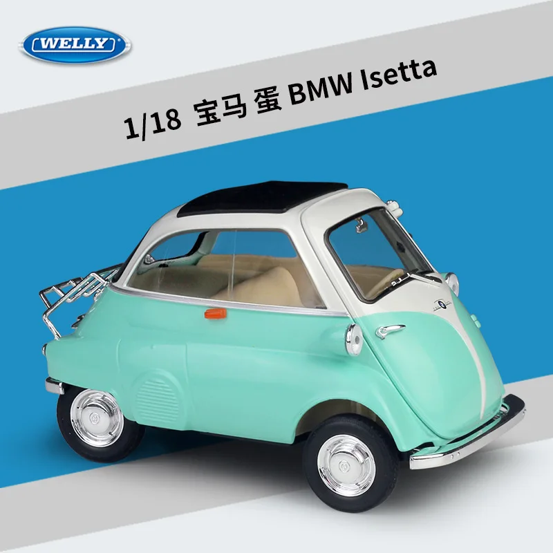 1:18 BMW egg Isetta Alloy Model Car Static Metal Model Vehicles With Box For Collectibles Gift B1