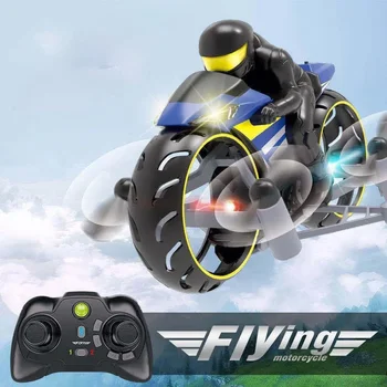 2-In-1 Land/Air Mode Flying High Speed ​​Motorcycle One Key Switch Stunt 2.4G RC Drone Intelligent Quadcopter Kid Toy Gift