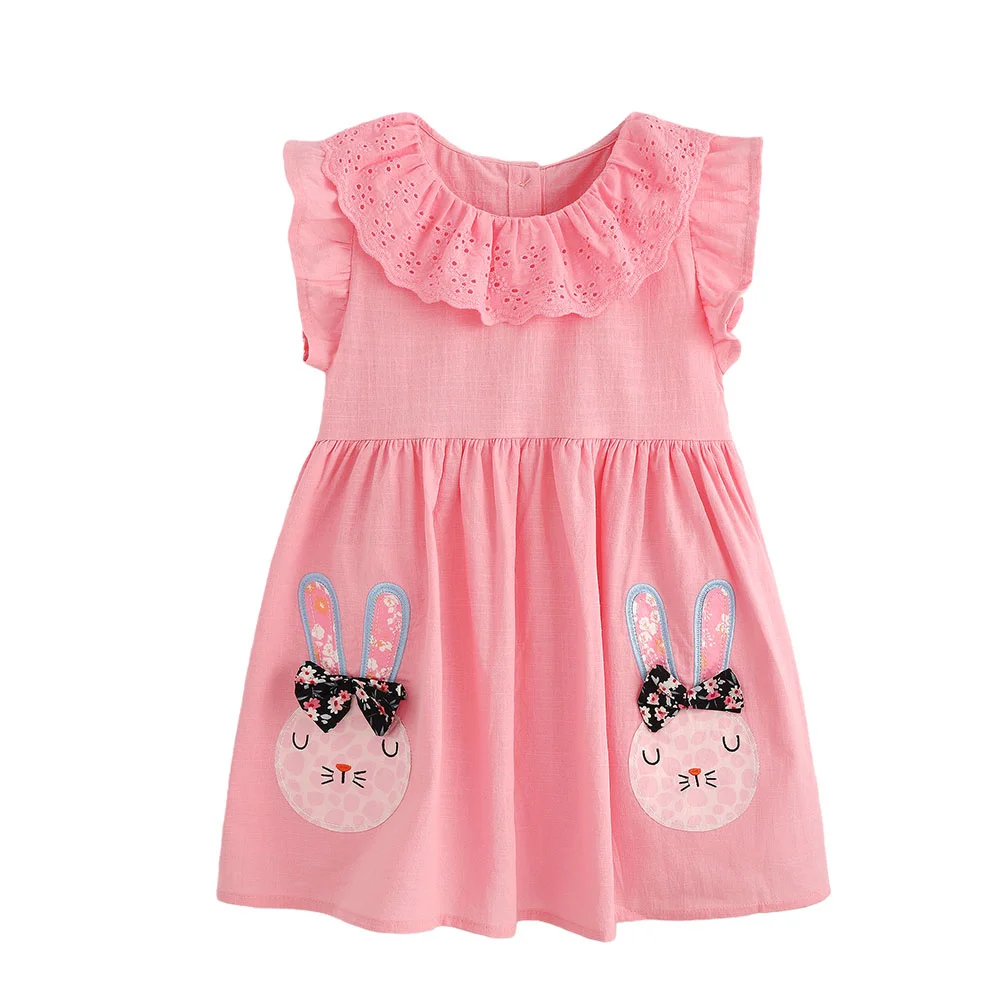 Prinzessinnen-Mädchenkleider 3-8 Jahre Sommer Neue Mode Tier-Stickerei Baby-Party-Geburtstagskleider Kinderkostüm Babykleider