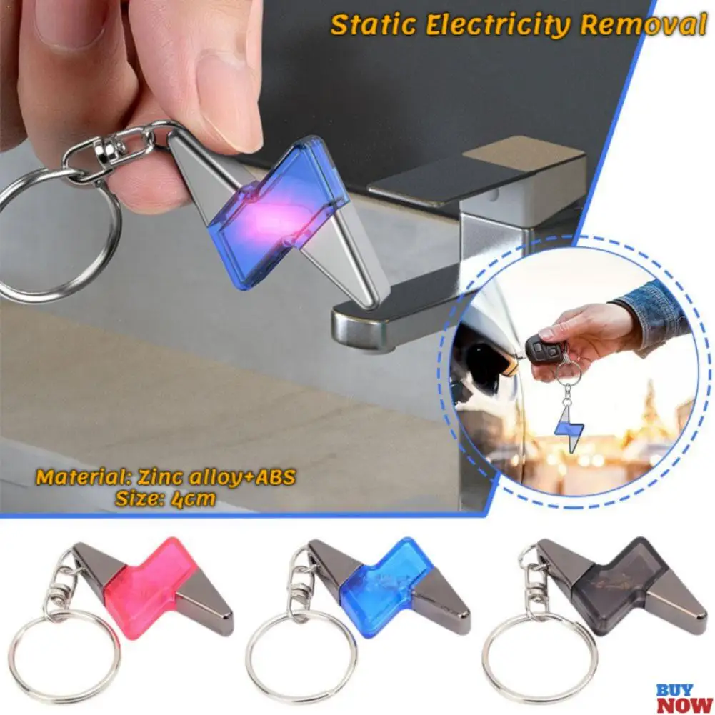 Car Static Eliminator Keychain Head Rocket Lightning Shaped Anti Static Electrostatic Release Keychain Decorative Pendant