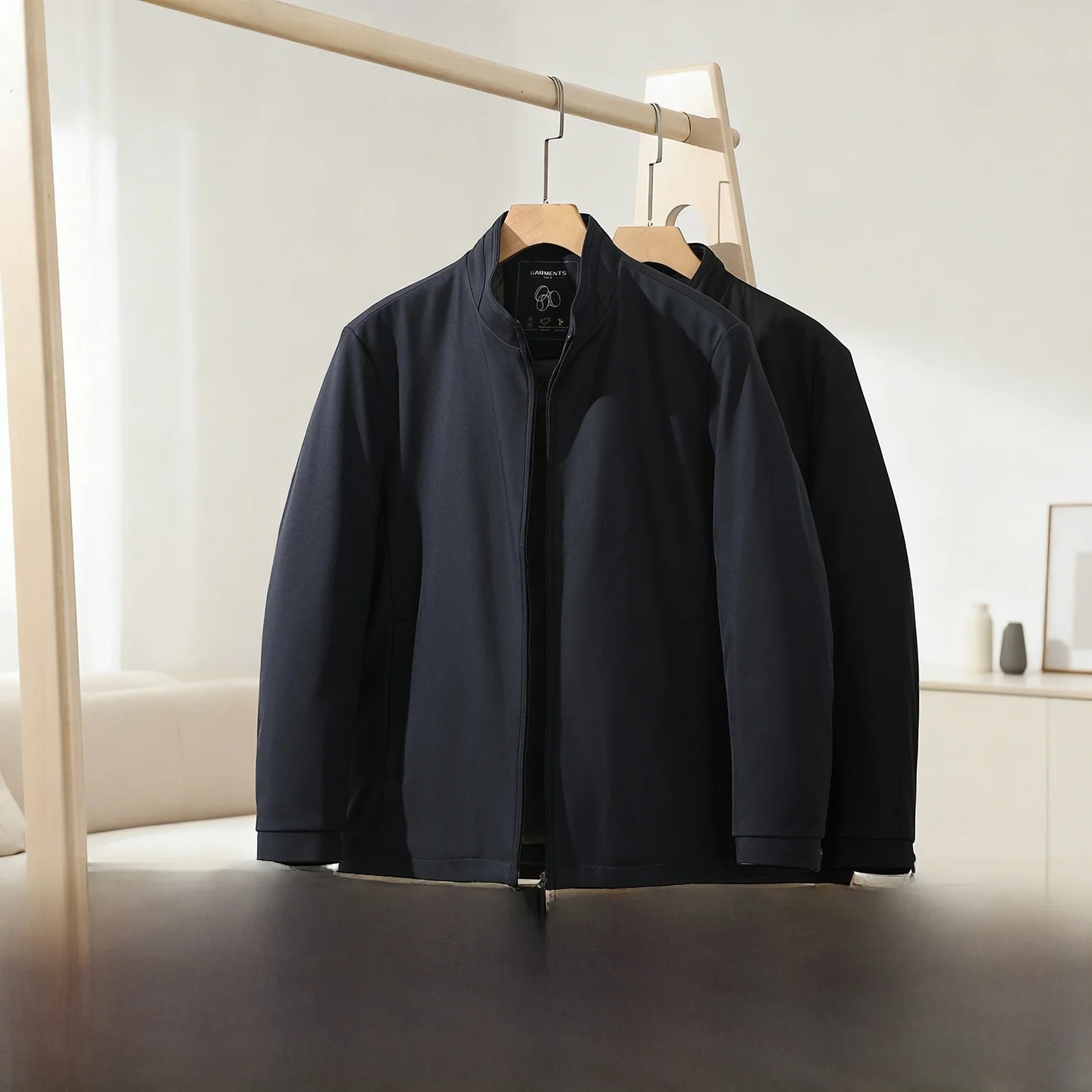 

Теплая мужская хлопковая куртка с шелковым наполнителем, повседневная деловая куртка-стойка с длинным свековым воротником-стойкой, однотонная осень-зима