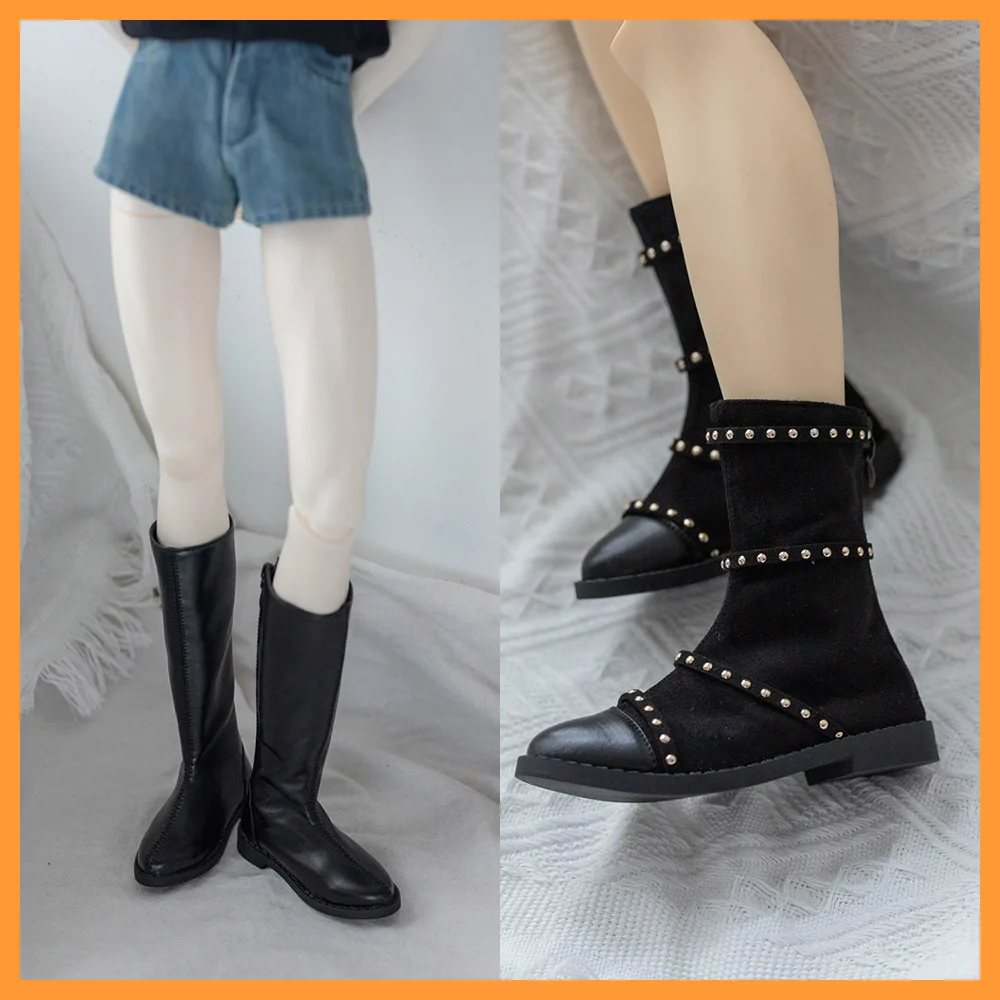 【High Quality】1/3 Scale BJD Uncle Pointed Suede Multi Strap Mid-top Shoes Leather Long Boots Model