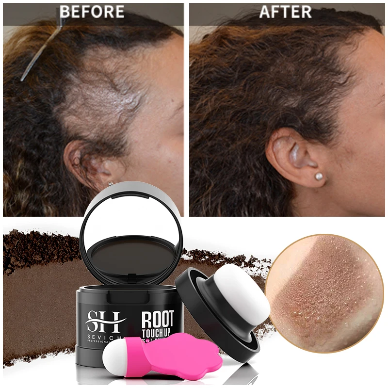 2024 Sevich Hair Line Powder 4g Black Root Cover Up Natural Instant Waterproof Hairline Shadow Powder Hair Concealer Coverage