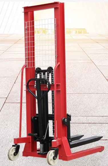 Applicable to Hand Pallet Lifts Forklift 1ton Manual Hydraulic Stacker With Adjustable Forks Aluminium Manual Stacker
