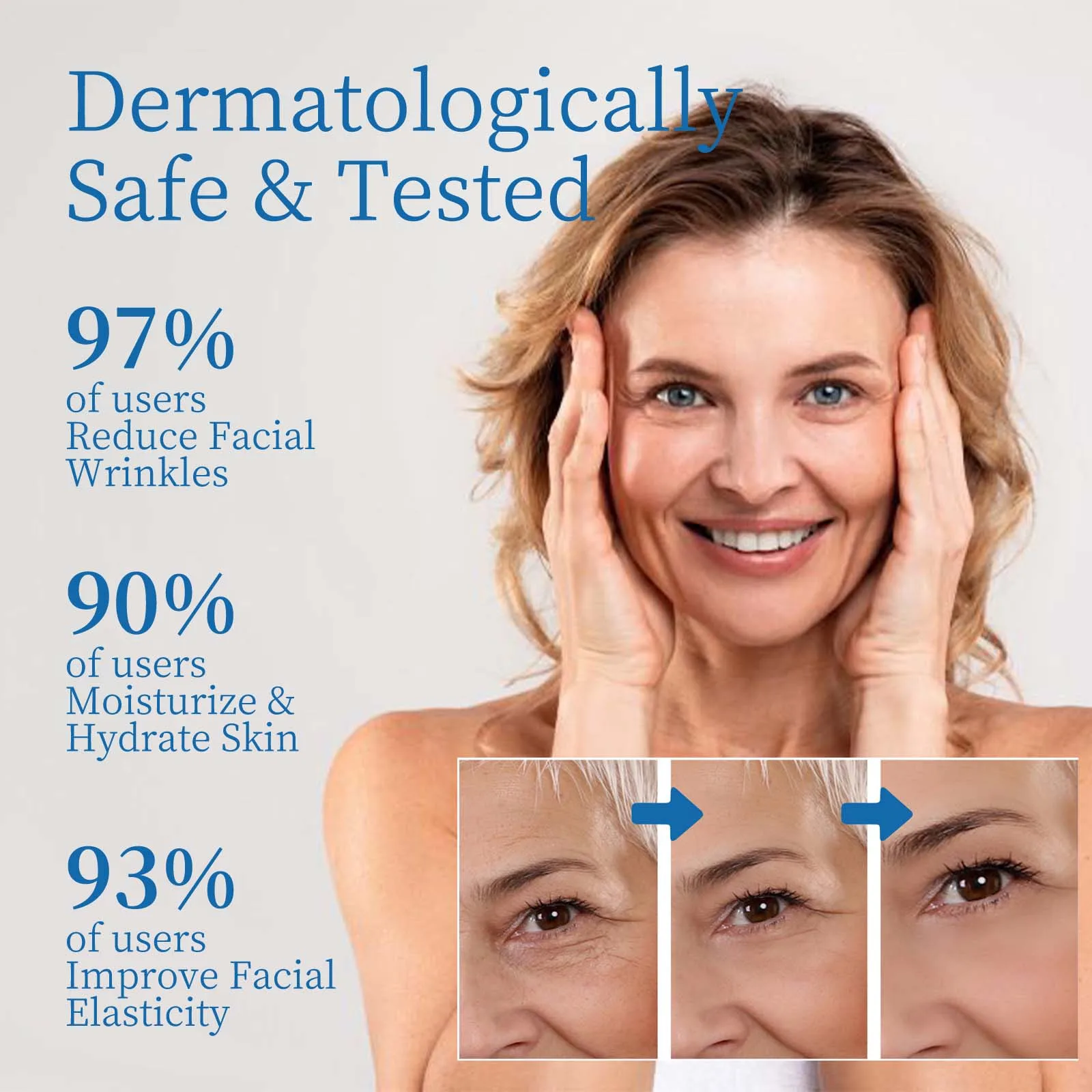 B5 مصل حمض الهيالورونيك للوجه مضاد A-ging W-Rinkle رفع ثبات الخطوط الدقيقة تفتيح الهالات السوداء مصل Hyalu #1