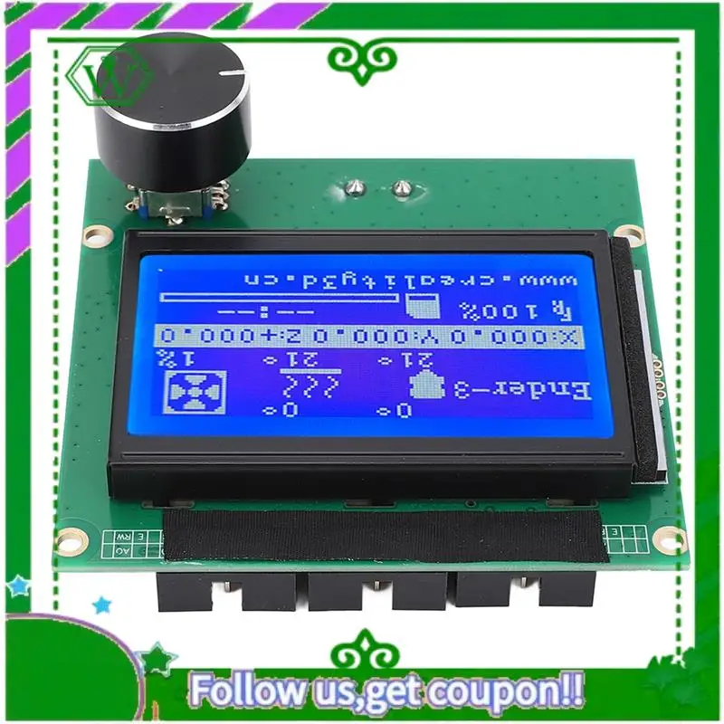 Reliable-3D Printer LCD Display Screen With Control Panel, 12864 Blue Screen For Ender 3, 3S, 3X, 3 Pro