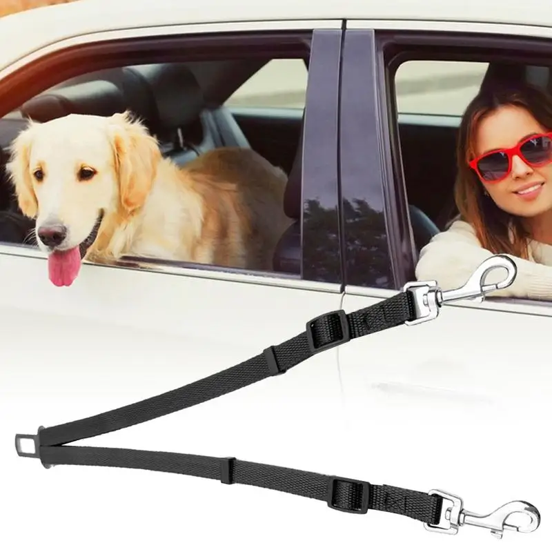 Dog Car Seatbelt Adjustable Shock-Absorbing Dog Seat Belts User Friendly Pet Accessories Wear-Resistant Dog Seat Belt For