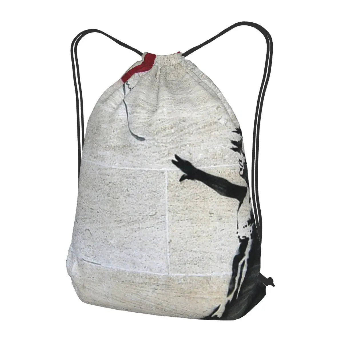 Banksy Girl With A Red Balloon Backpacks Fashion Drawstring Bags Storage Bag Book Bags for Man Woman Students