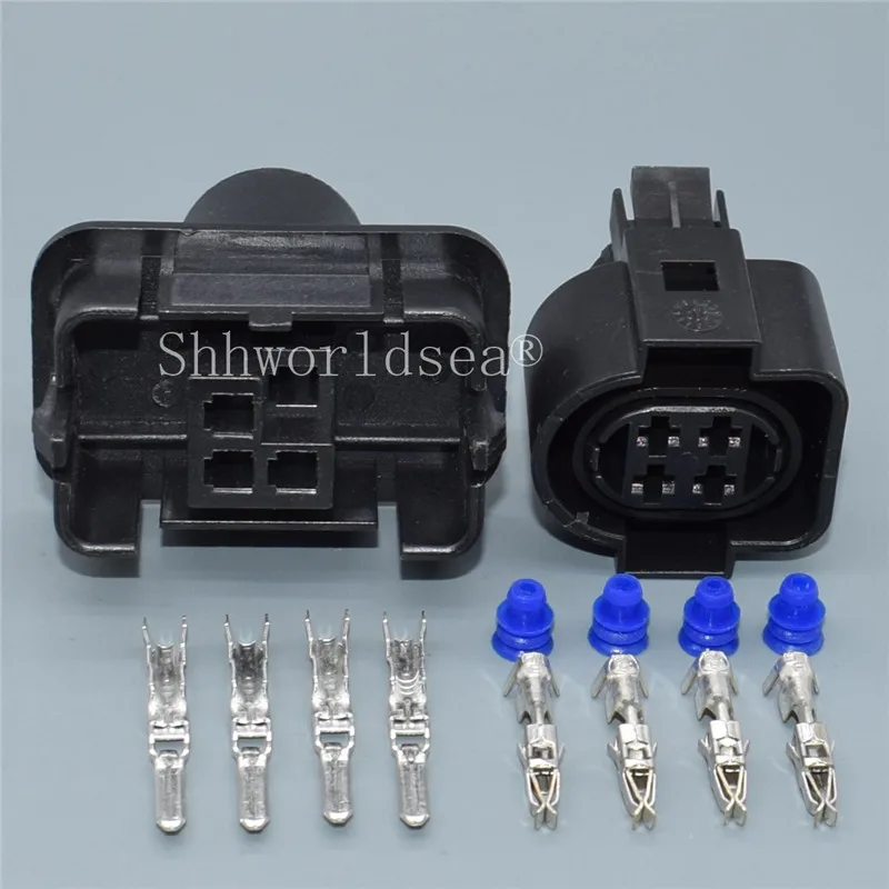 

Shhworldsea 4 Hole 4 Pin 3.5MM 1H0973734 Auto Car Light Lamp Sockets Automotive Female Male Connector Plug 1H0 973 734 For Audi