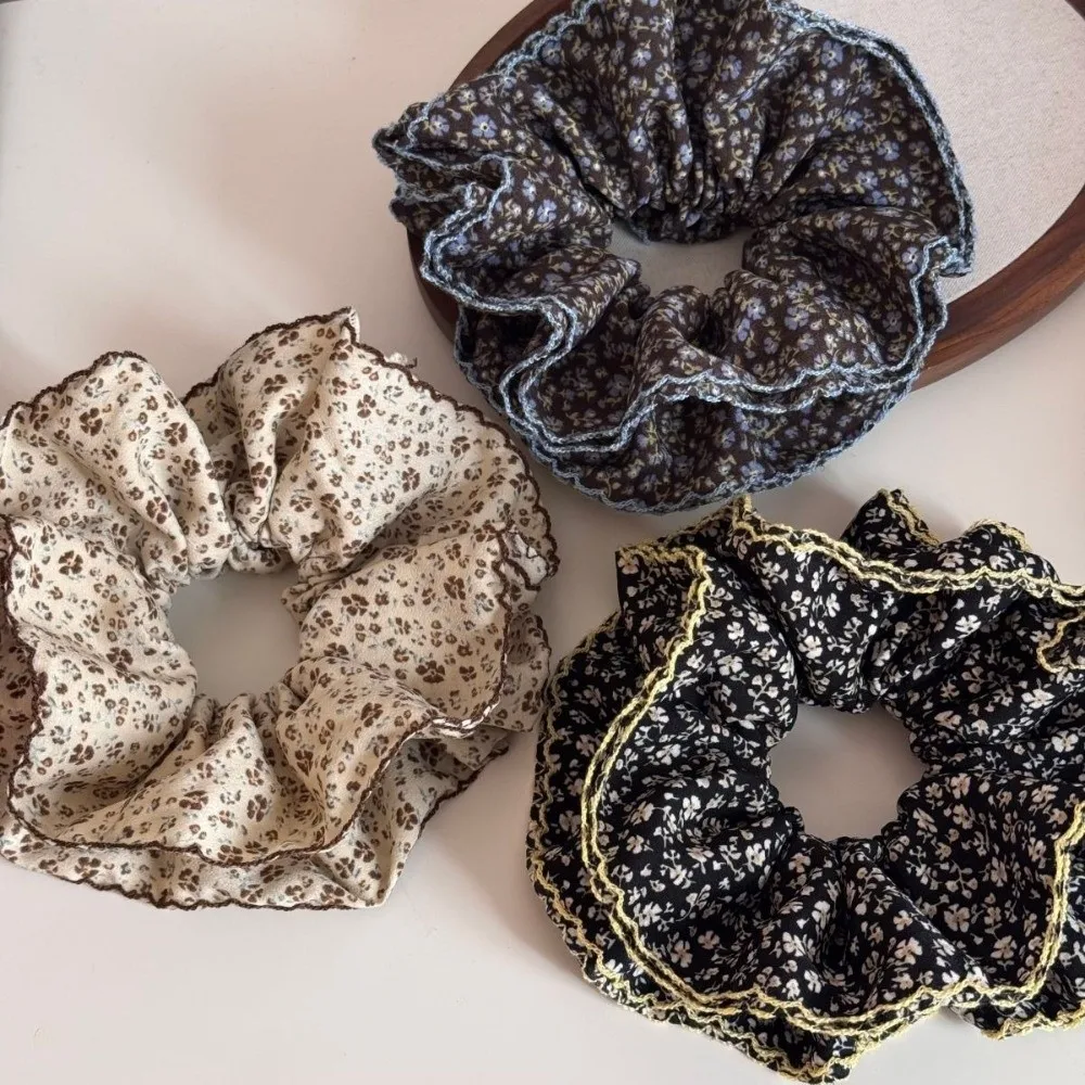 

Large Size Ponytail Hair Scrunchies Floral Rubber Band Hair Rope Vintage 17.5cm/6.89in Hair Accessories Daily Party Wedding