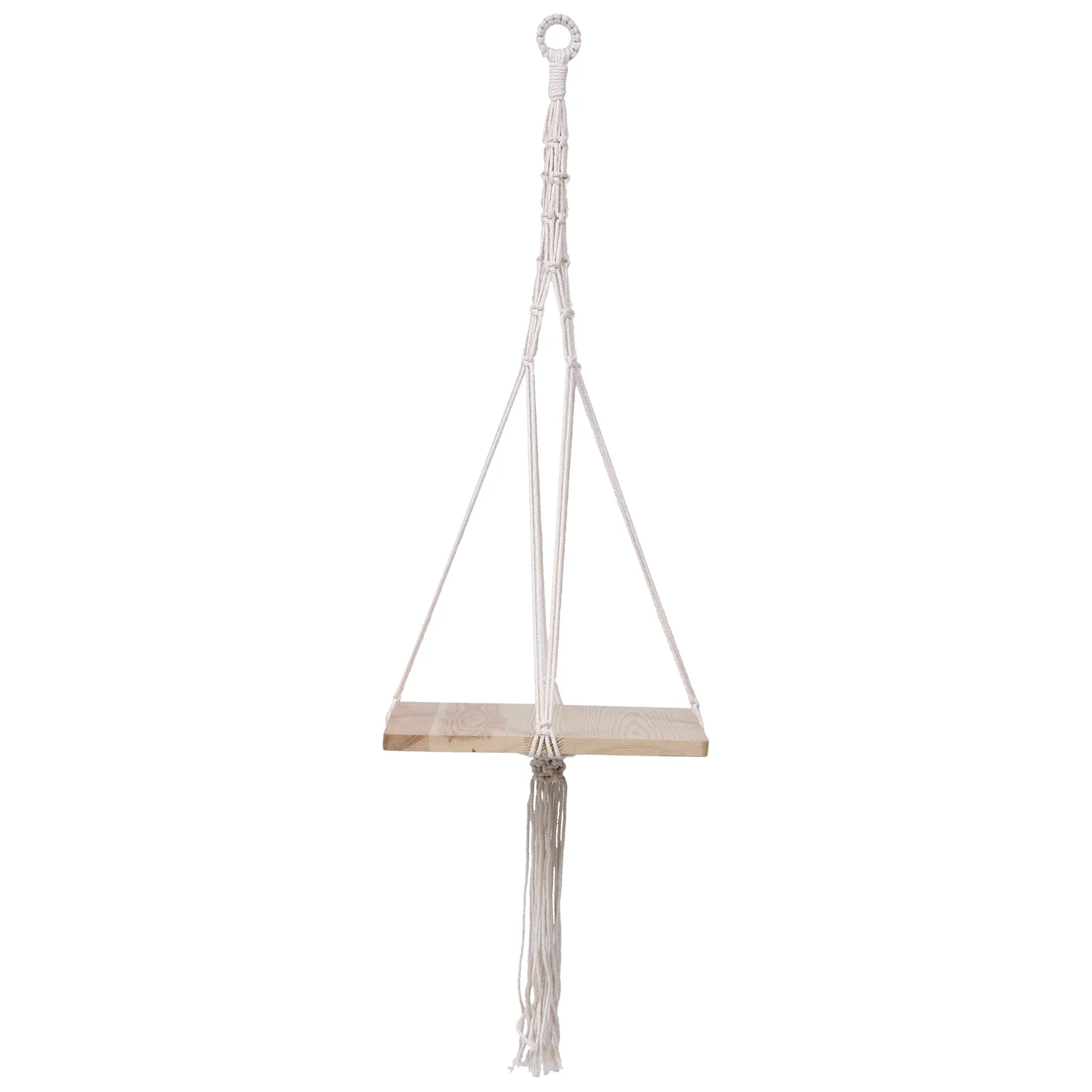 

Wooden Board Hanging Basket Natural Woven Flower Pot Holder Outdoor Sunproof Frost Resistant Hanging Planter Decorative Plant