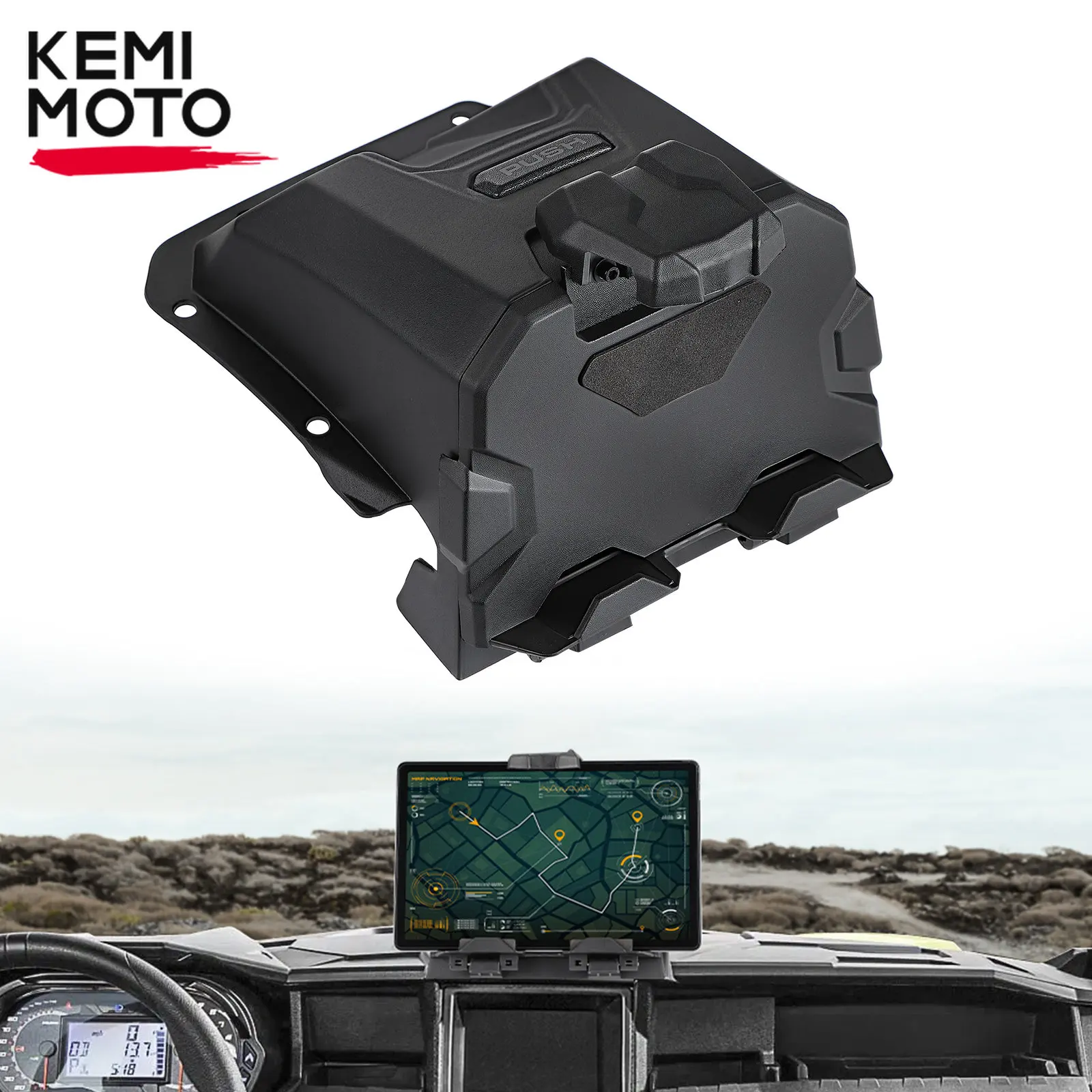 KEMIMOTO UTV Electric Device Tablet GPS Phone Holder Storage Box Compatible with Polaris General 4 1000 EPS XP 4 1000 2016-2024