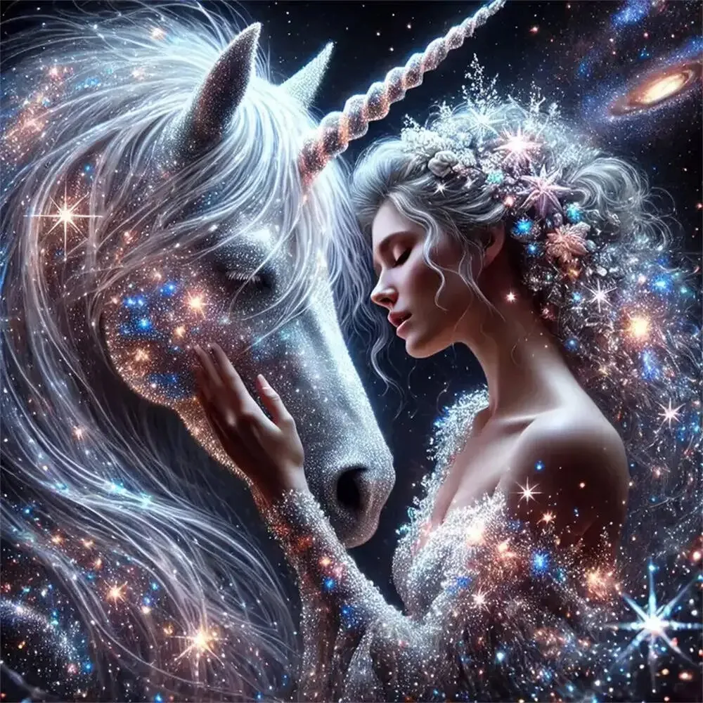 5D DIY Einhorn-Fee Diamantmalerei Universum Neuheiten 2026 Diamant-Mosaik Handgemachtes Geschenk Strass-Bilder