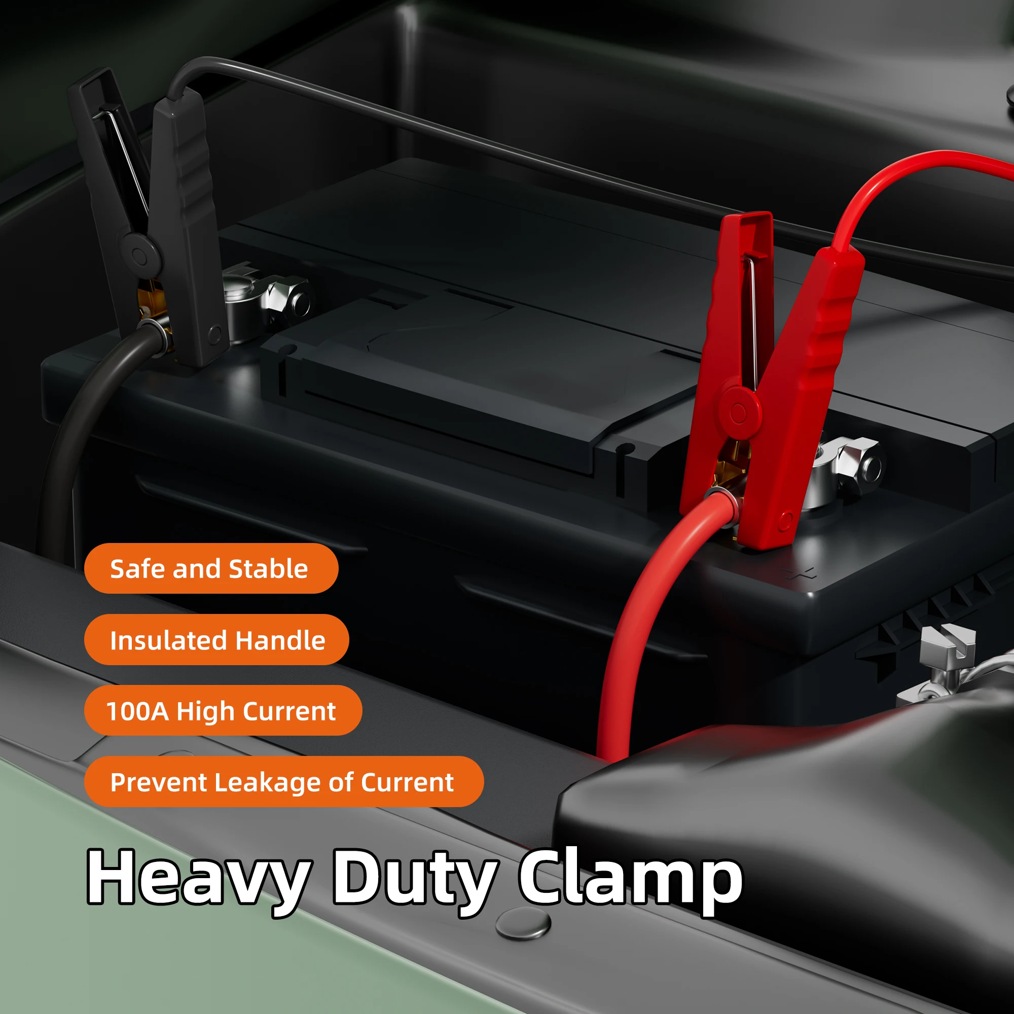 Jumper Cable Clamps 6FT with Power Wheel Battery Adapter Portable Battery Jumper Starter Cables Adapter for Power Tool