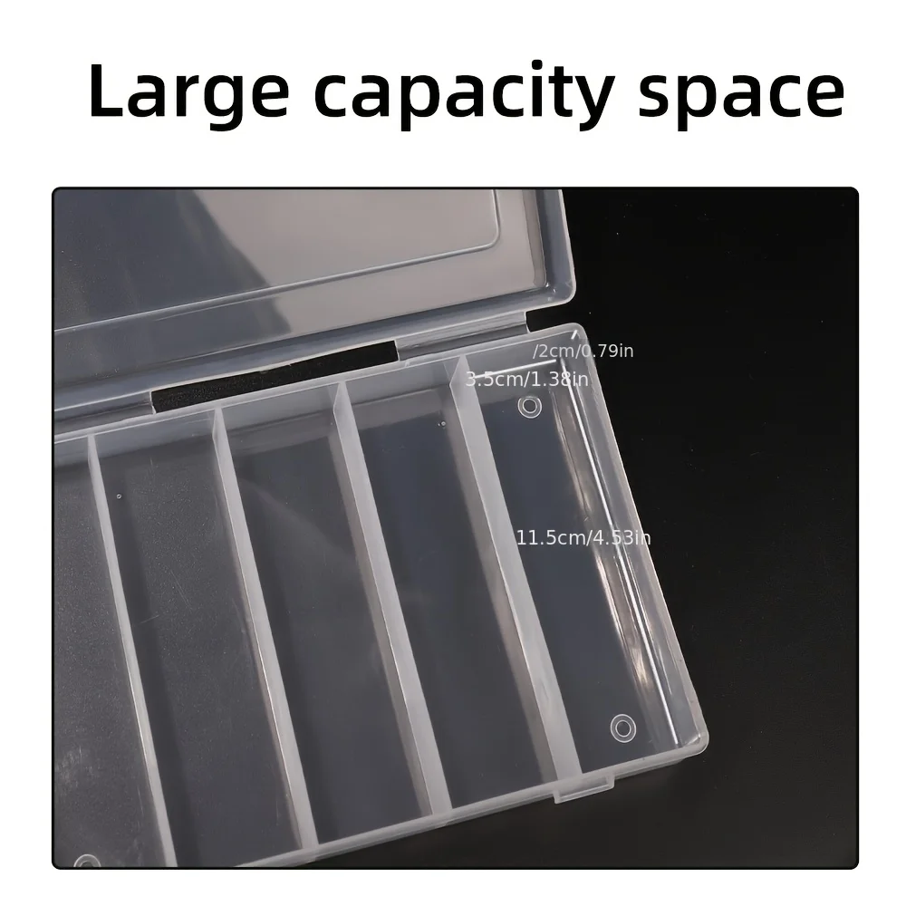 Transparent nail polish glue storage box, stain-resistant, 5 large compartments for nail glue storage, spacious organizer - view 5