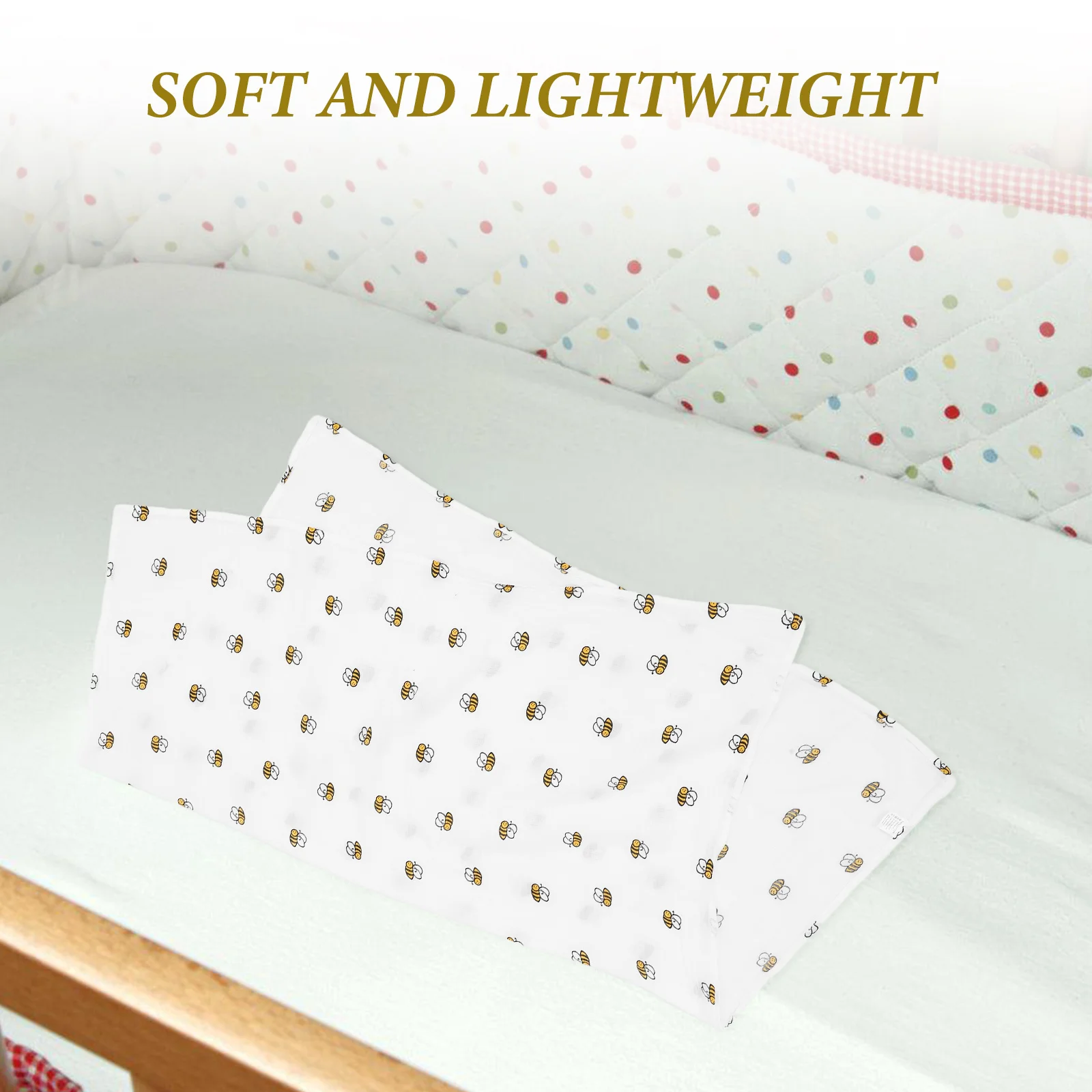 الوليد الرضع القطن الشاش قماط بطانية النحل نمط خفيفة الوزن تنفس الطفل التقميط التفاف للجنسين استحمام الطفل بطانية #3