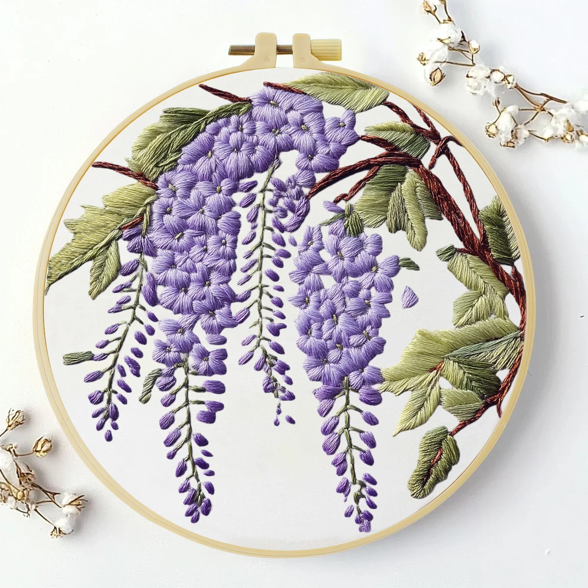 1 Stück 20X20CM/15X15CM 7,87/6,3 Zoll Blumen-Stickerei-Starter-Kit DIY-Kit DIY-Stickerei-Set Handarbeiten Malerei Heimdekoration – Detail 3