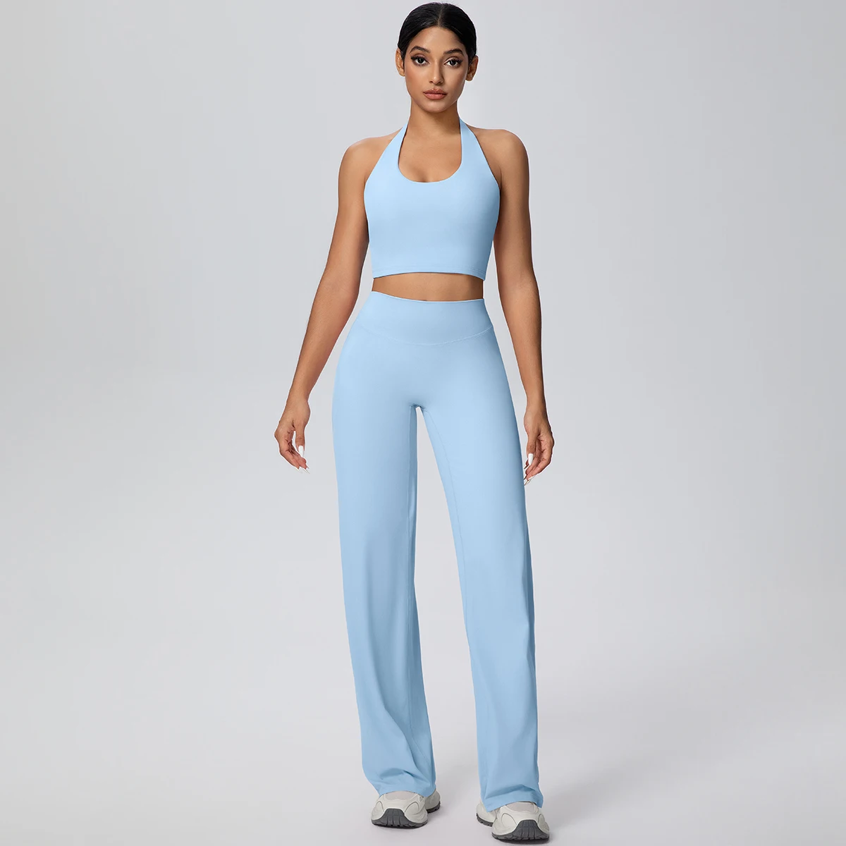 2 stück Atmungsaktive Sommer Workout Top Hosen Yoga Set Yoga Unterwäsche Mit Brust Pad Schnell Trocknend Push-Up Bleistift Hosen yoga Set – Detail 22