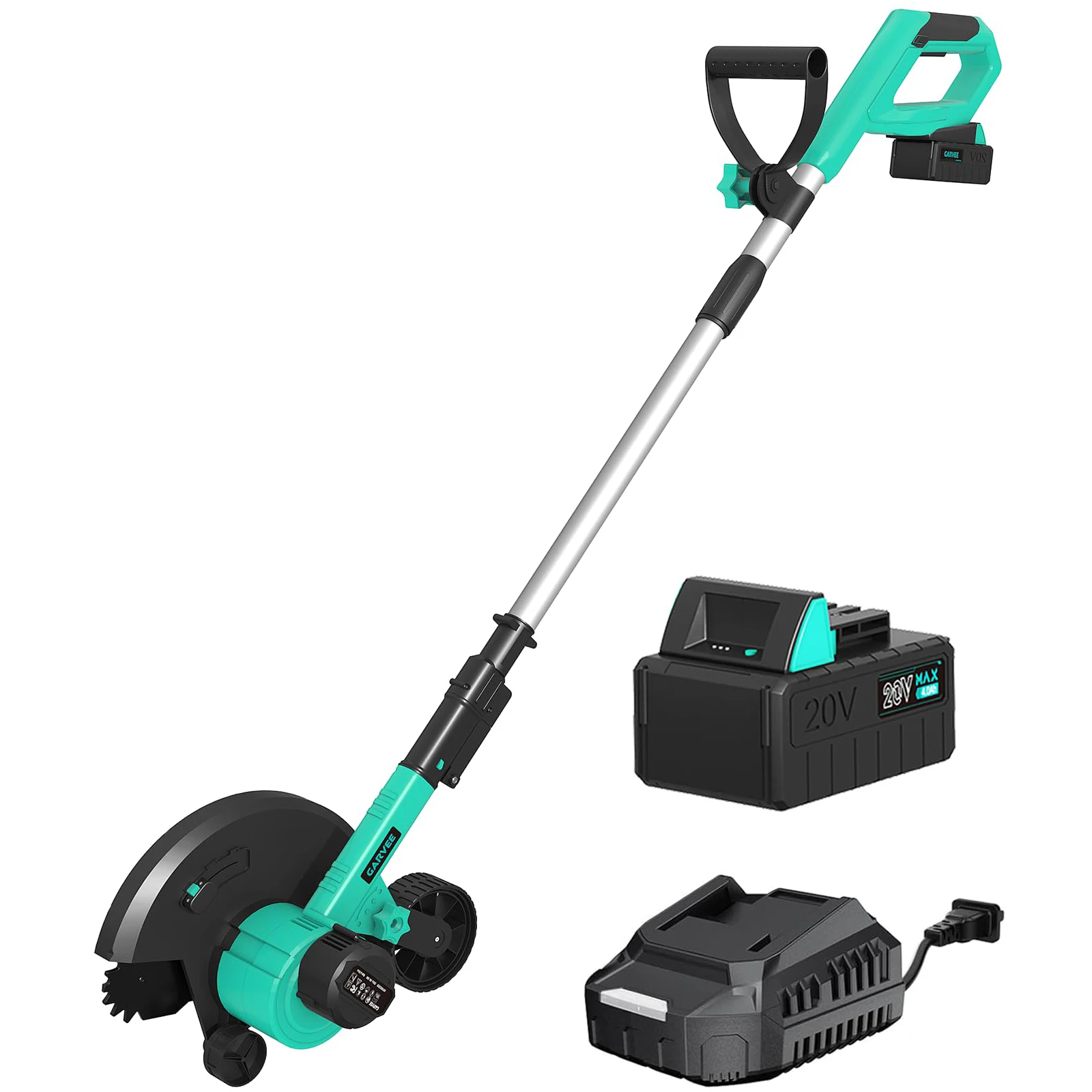 20V Cordless Lawn Edger With 4.0Ah Battery & Charger, 9-Inch Brushless Blade, 3-Depth Adjustable Handle, Sidewalk Driveway Tool