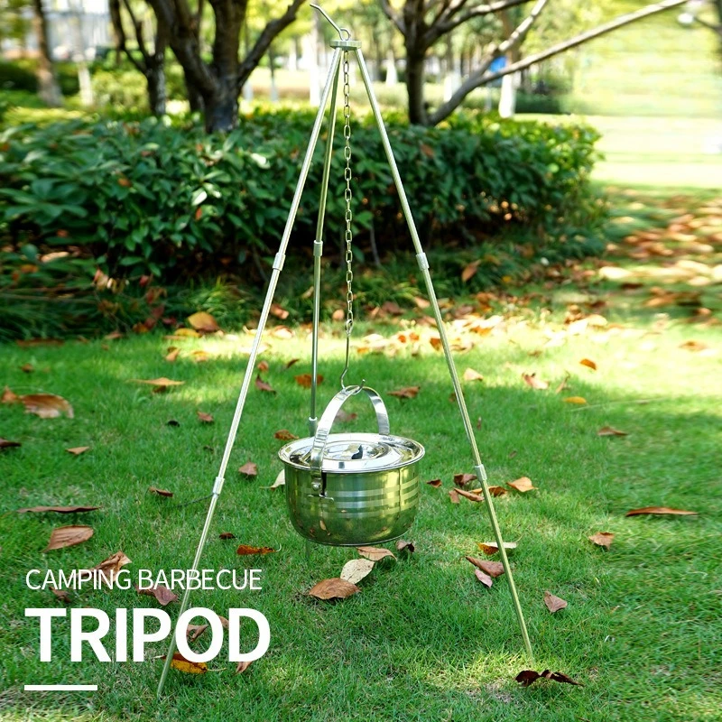 

Portable Camping Fire Tripod Foldable Grill Stand Aluminum Alloy Pot Holder for Outdoor Cooking Accessory