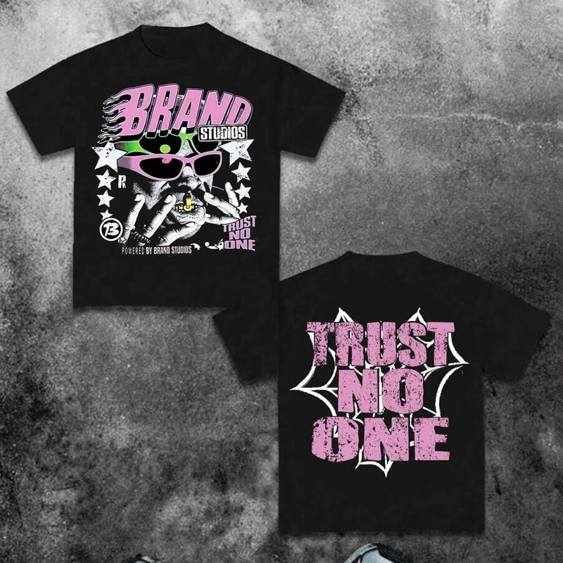 

Y2K Vintage Clothing Retro Classic Graphic Printed Loose Short Sleeve Harajuku Gothic Casual Oversized Cotton T Shirt Men Women