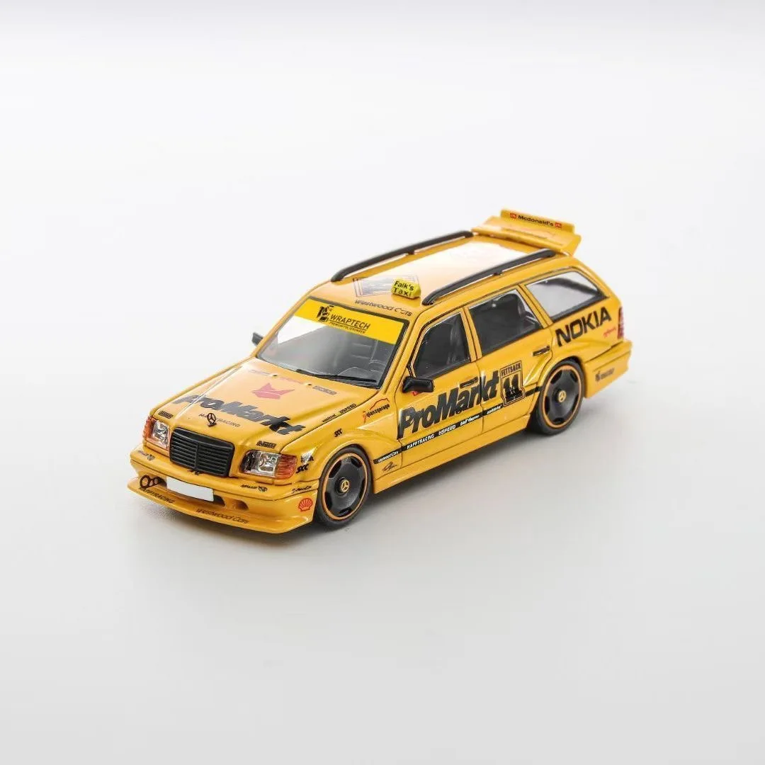 Mortal 1:64 Mercedes-Benz s124 T MODEII EVO2 Crockpot Model Mobil Paduan Taksi Kuning