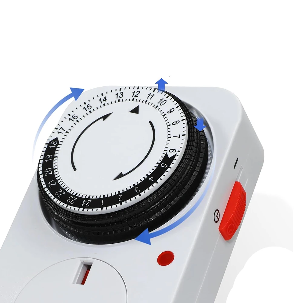 2pcs 24H Mechanical Timer Switches with 15-Minute Increment Pins for Lights Fans Heaters Energy Saver Delay Timer