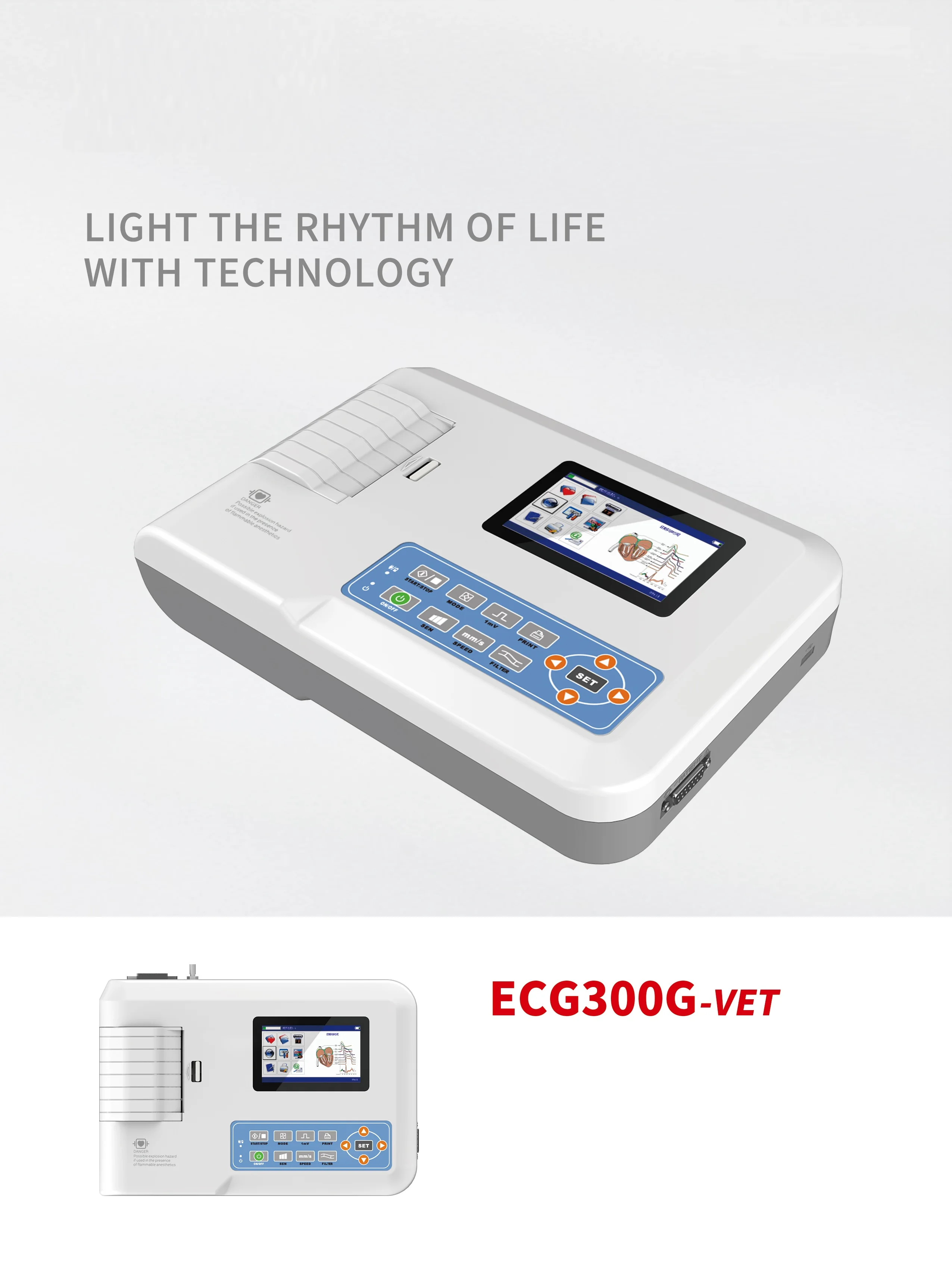 MT MEDICAL High-end Veterinary Electrocardiogram Animal Oximeters Pet Medical Monitor Pulse Veterinary Surgery Equipment