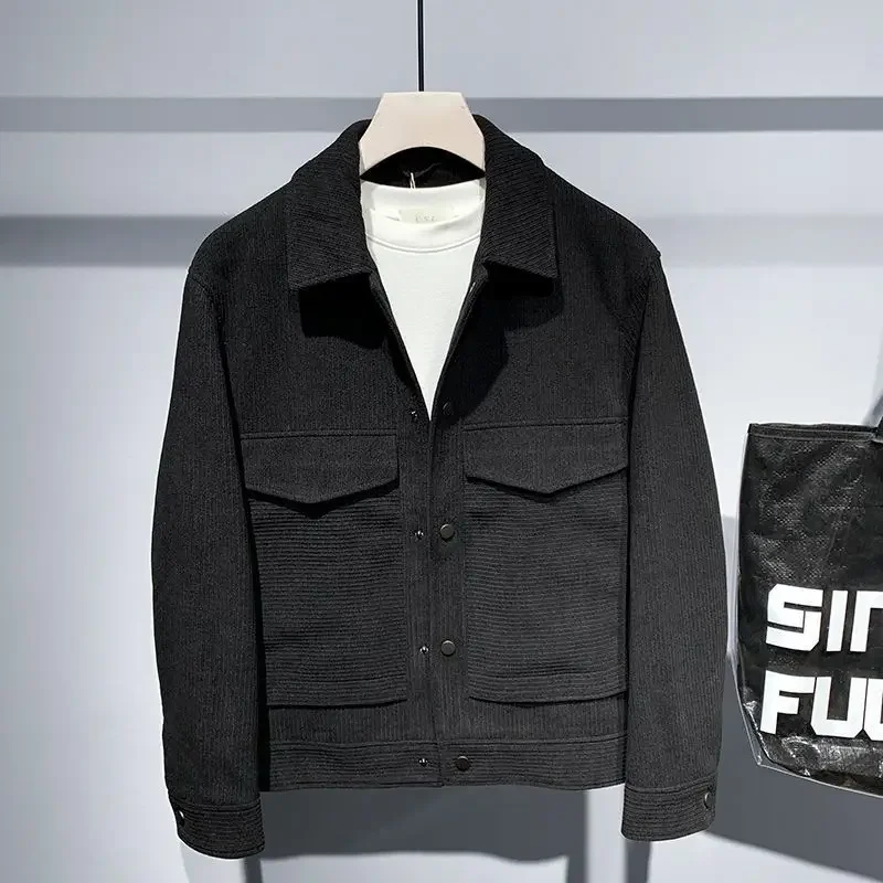 

​ Мужская вельветовая куртка в стиле ретро, Новое поступление 2025, зимнее пальто Badass с карманами, универсальная рабочая одежда, повседневная многослойная одежда ​