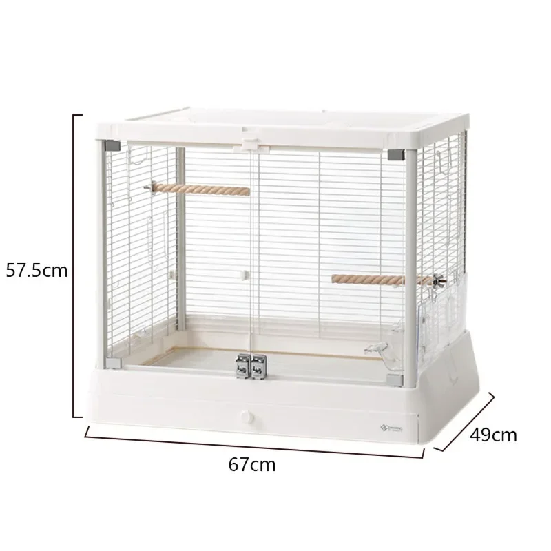 Panoramic glass high transparent bird cage, villa home large luxury parrot cage