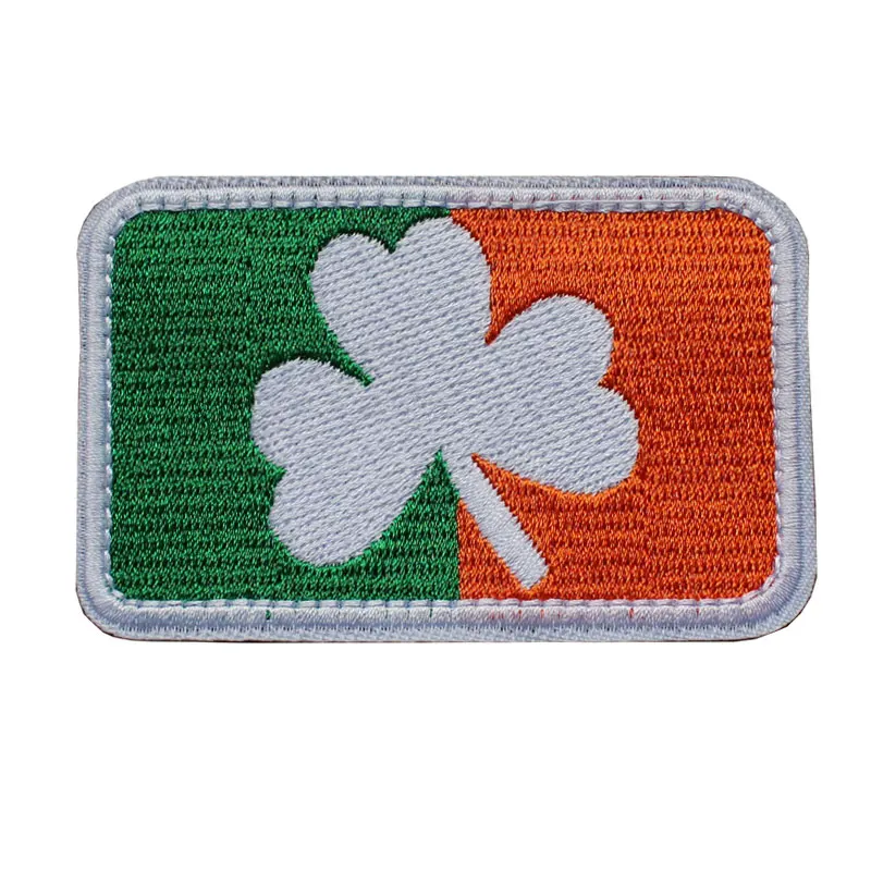 

Outdoor Bag Badge, Three-leaf Clover Full Embroidery, Personalized Landscape, Morale Lighter, Armband, Backpack Hook Loop Patch