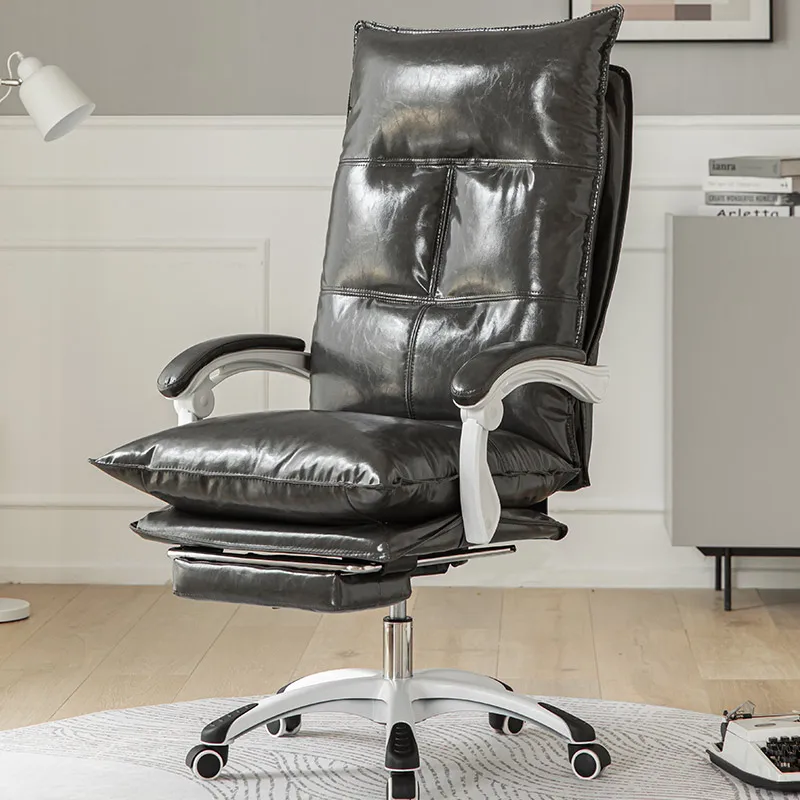 Chair Comfortable Sedentary Computer Chair Home Office Leather Lunch Break Chair Live Lift Boss Chair Beauty