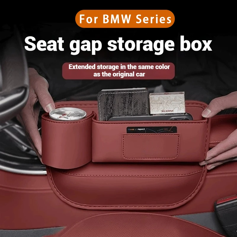 

﻿ Car Seat Gap Organizer Multifunction Console Crevice Storage Box For BMW Series Car Seat Gap Filler With Cup Holder