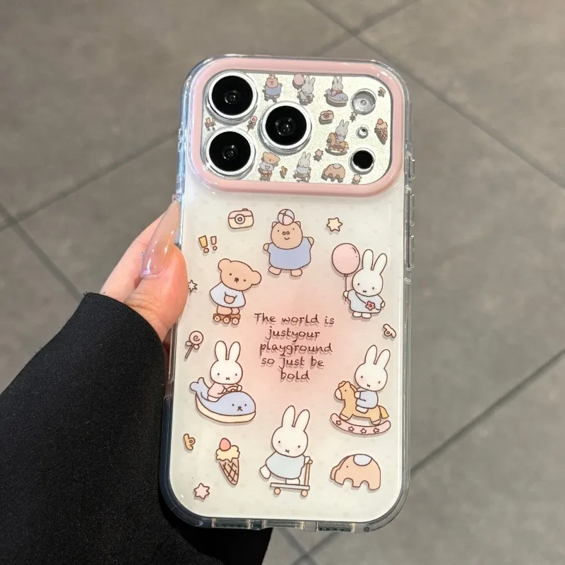 Miffy Kawaii Anime Cartoon Mobile Phone Case for AppleiPhone17/16/15/14 Protective Case All Inclusive Anti-fall Ultra Thin