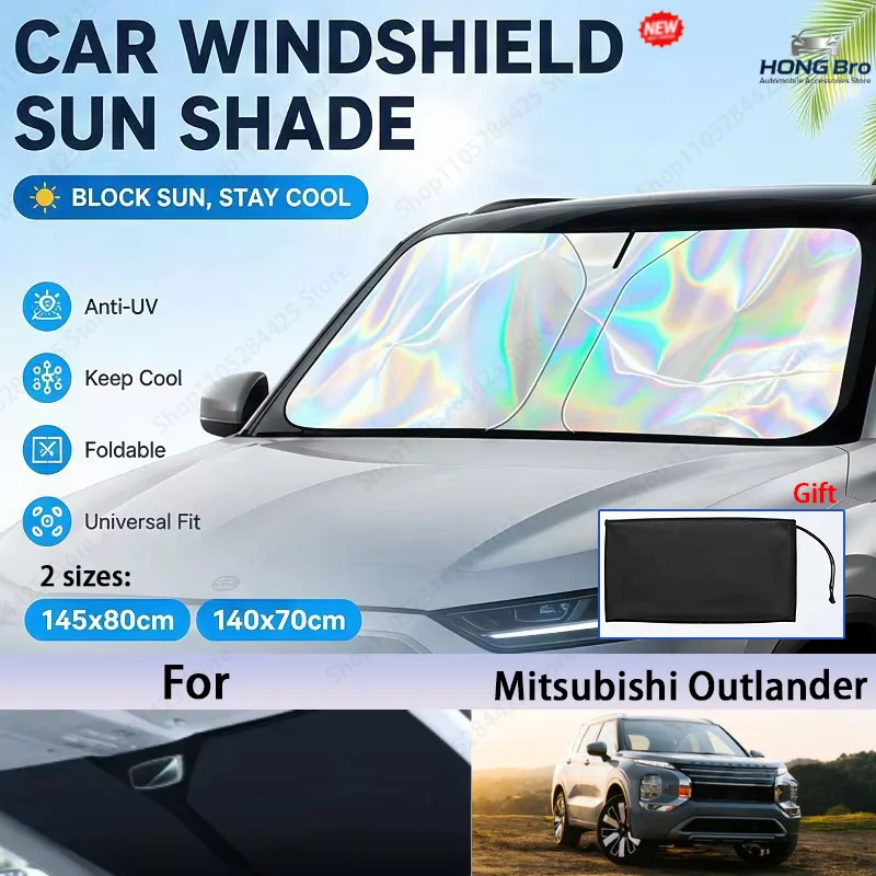 For Mitsubishi Outlander Foldable Front Windshield Sun Shade UV Reflective Sun Protection Cover Car Interior Accessories