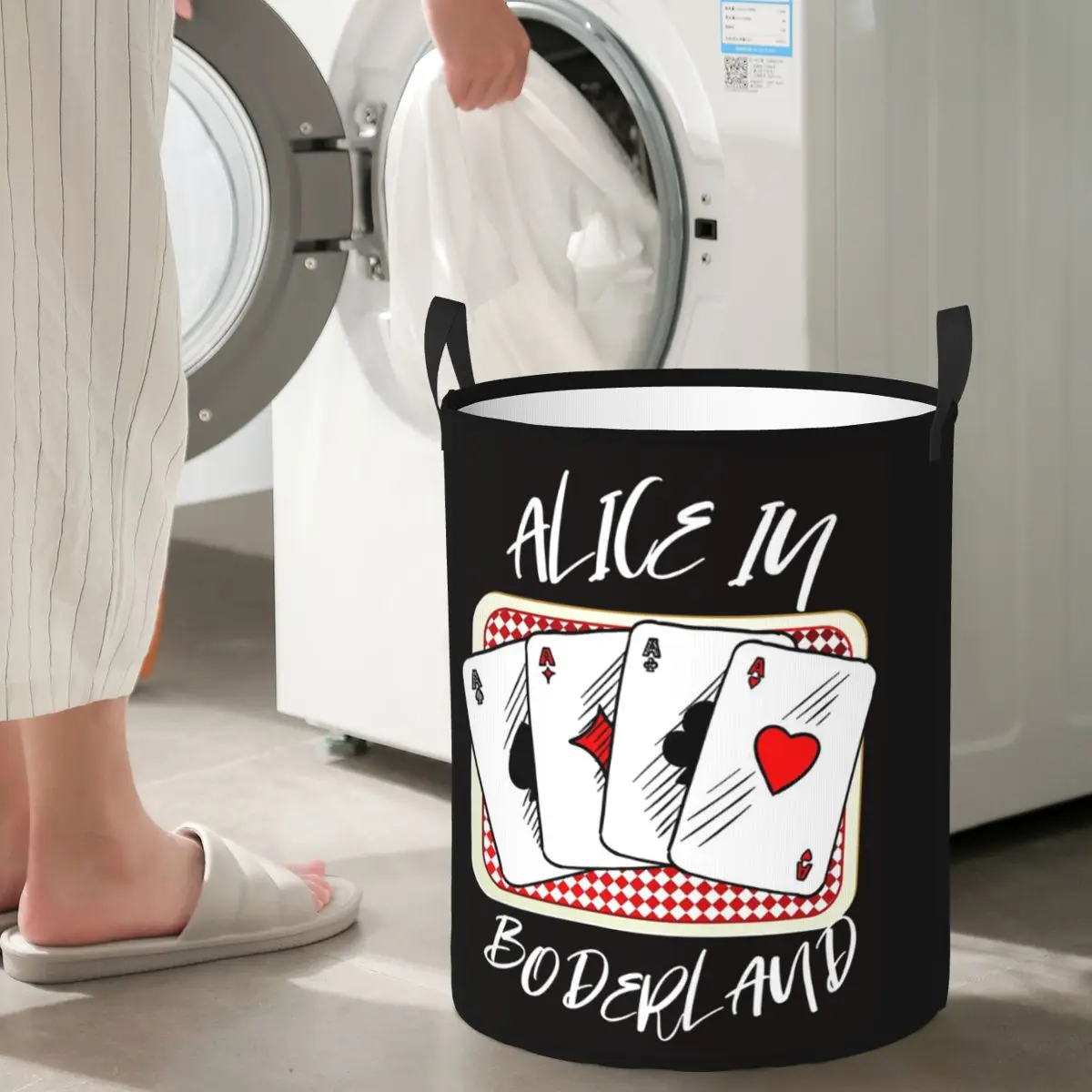 

Складная корзина для белья «Алиса в пограничье», домашний органайзер, корзина для стирки ребенка, домашний органайзер