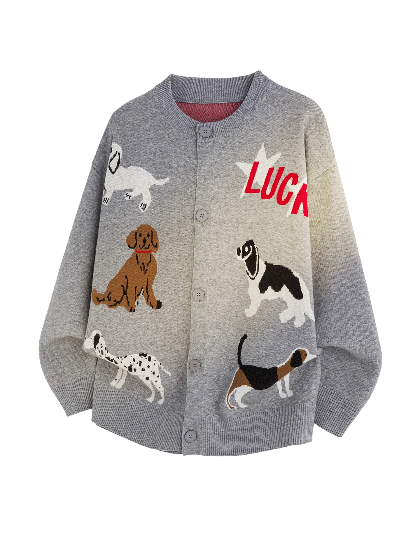 

Мужской осенний кардиган Nainiu Design с вязаным узором в виде собак, в американском стиле, для пар, мягкий, из смесового полиэстера