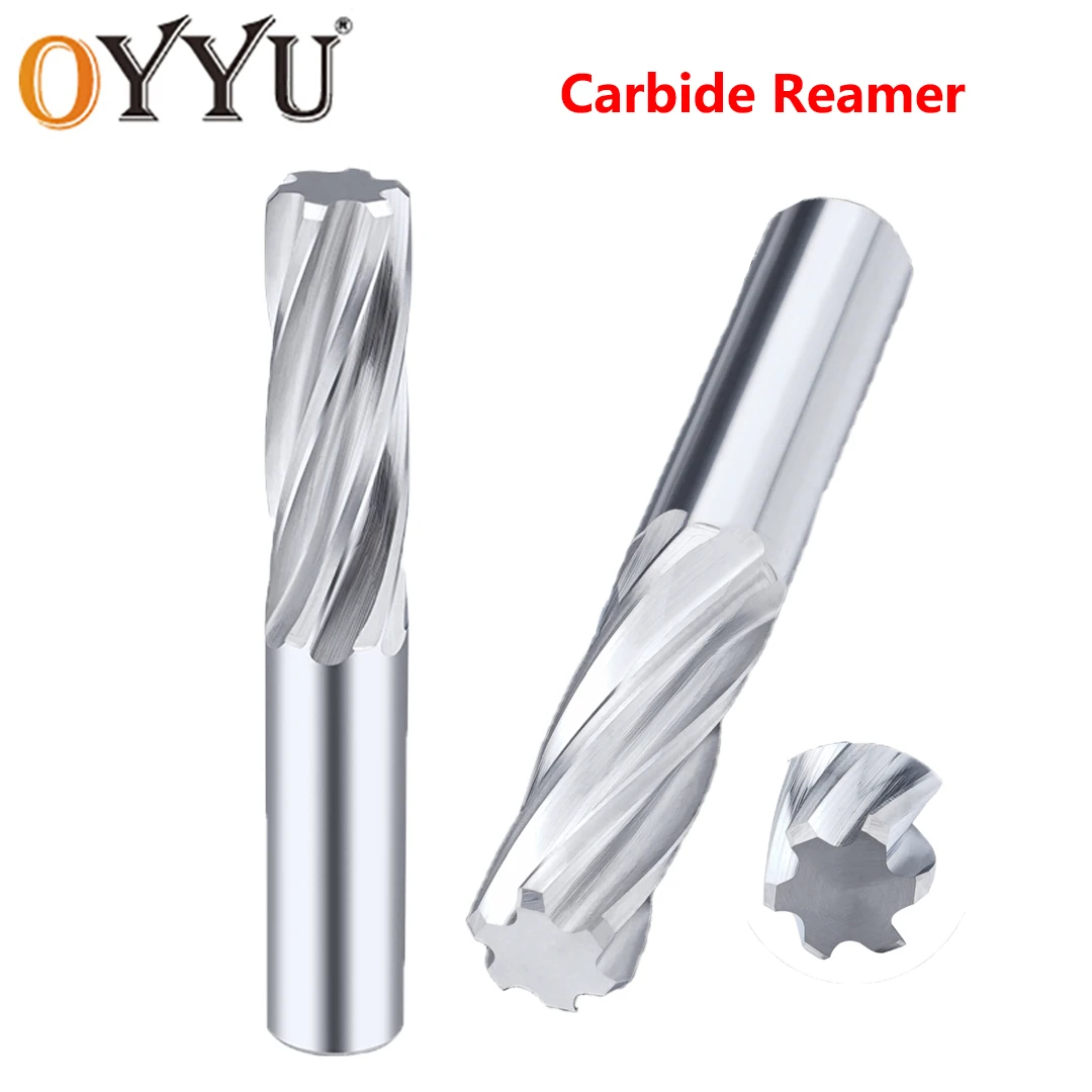 

OYYU Spiral Flute Reamer Chucking Machining CNC Tool Cutting H7 Shank Diameter 1mm-16mm For Metal Steel Hole Drill 50L-150L