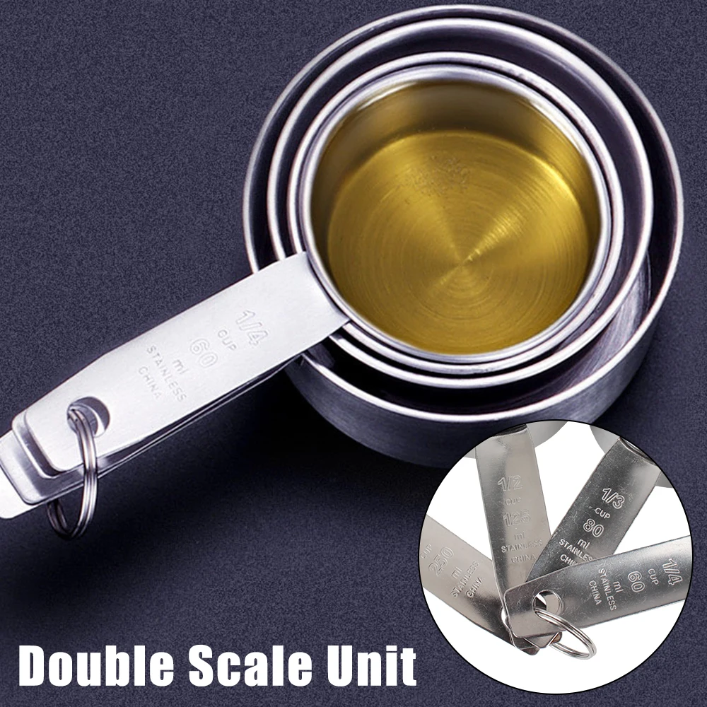 Coffee Measuring Spoon Baking Tools 1/4/6 PCS Kitchen Accessories Stackable Stainless Steel Measuring Cups and Spoons Set