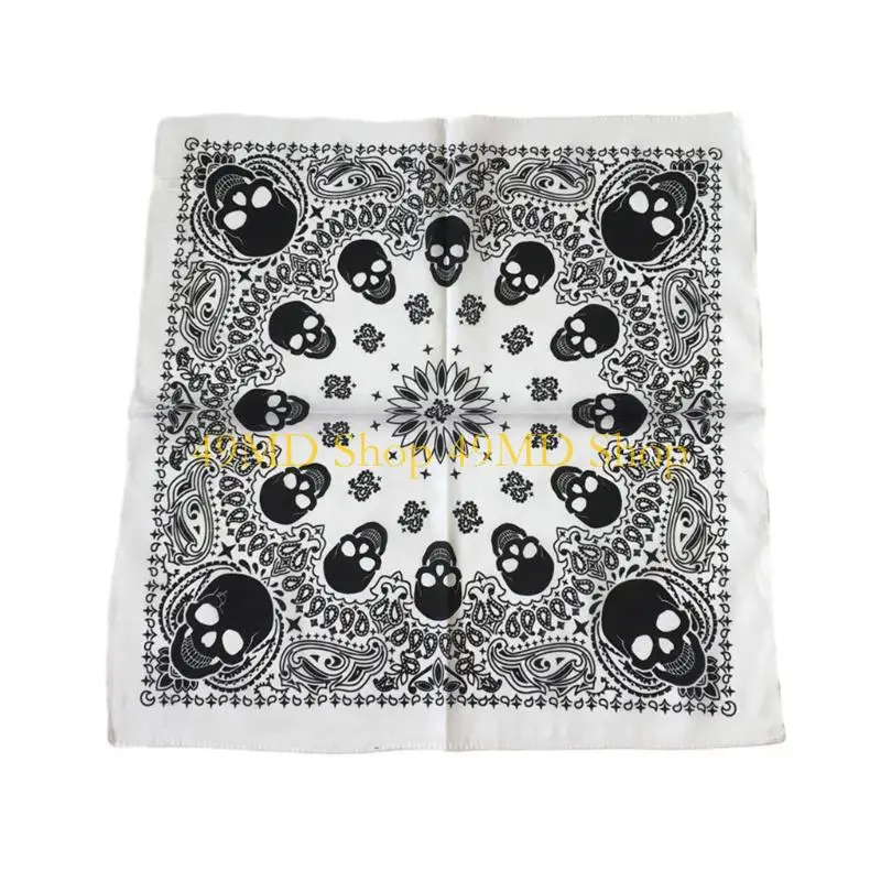 

49MD Unisex Turban Head Scarf Headwear Square Hair Scarves for Riding Camping Cycling Exquisite Bohemia Hair Cover Wrap